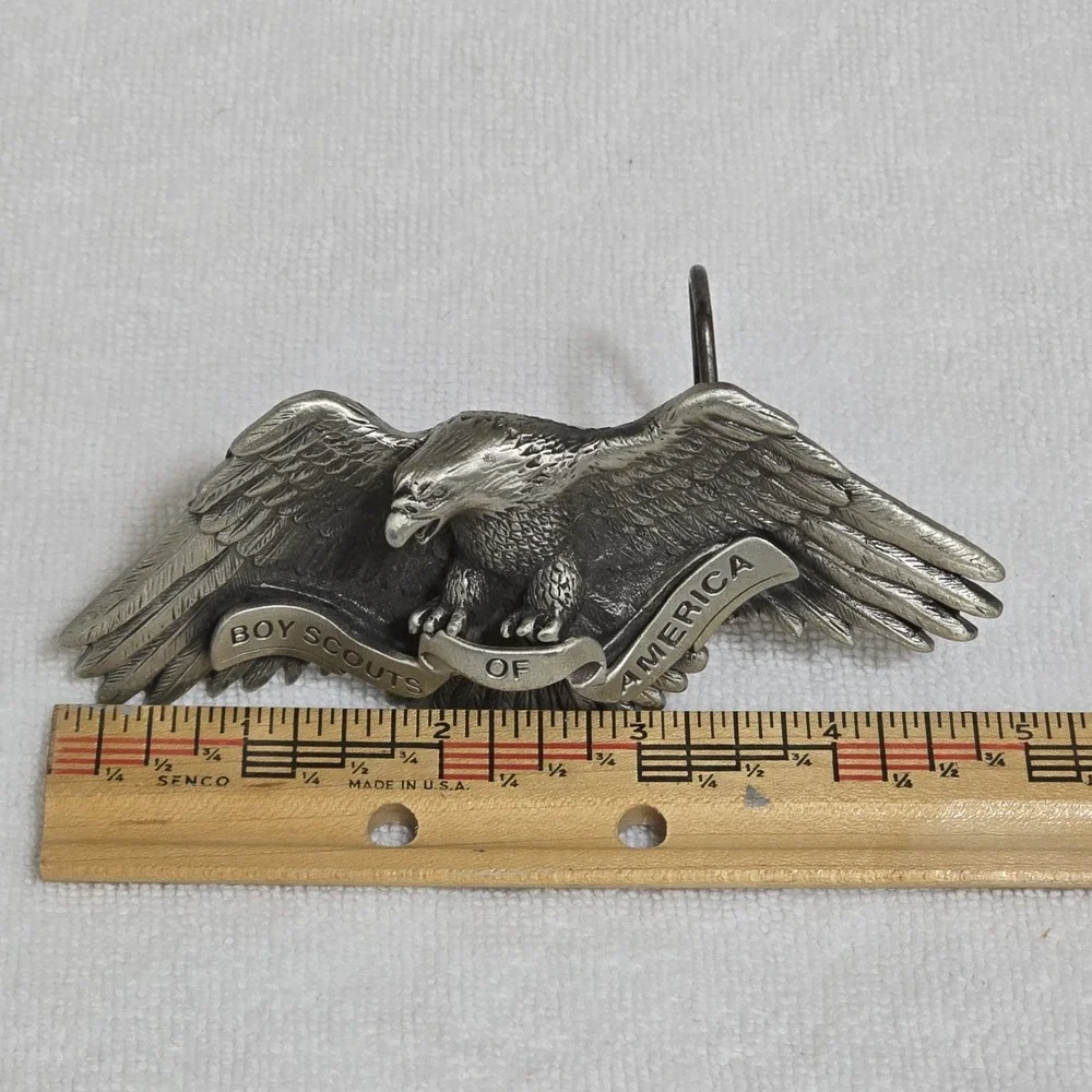 Vintage 2000 Boy Scouts of America Eagle Scout Belt Buckle Solid Fine Pewter 5